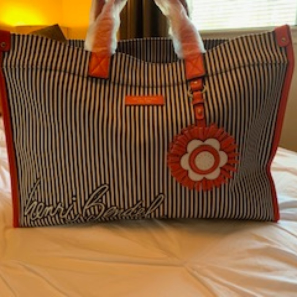 Henri Bendel Striped Canvas Small Tote